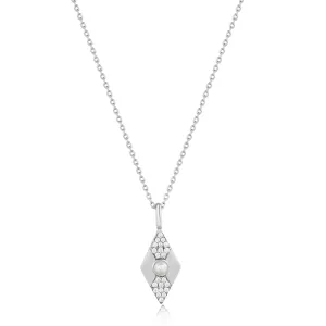 Ania Haie Silver Pearl Geometric Pendant Necklace N054-03H