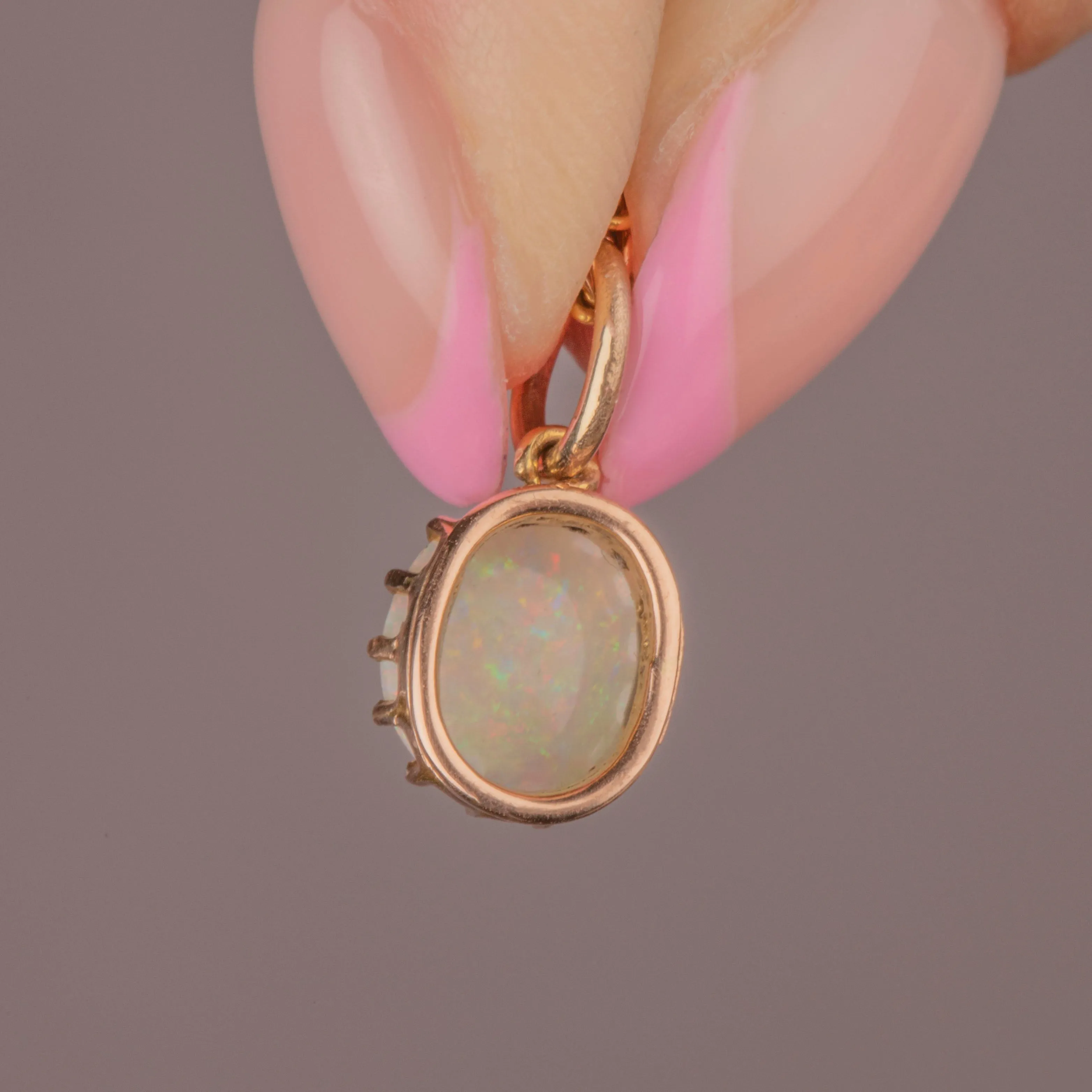 Antique 9ct Gold Claw-Set Opal Charm, 0.79ct