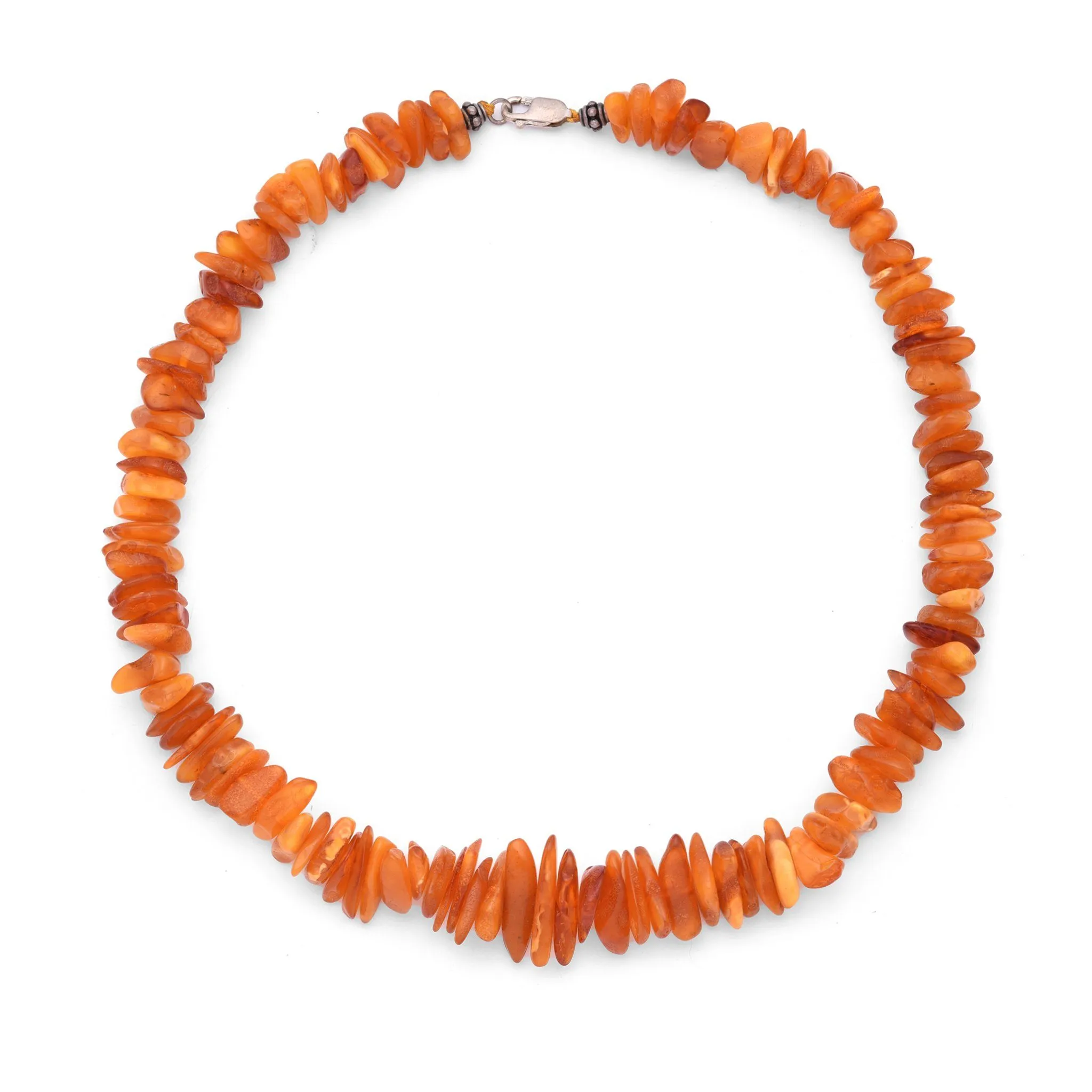 Baltic Amber Chunky Bead Necklace with silver clasp