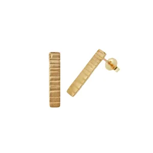 Bar Stud Earrings - 14K Gold