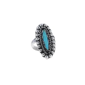 Beaded Turquoise Marquis Ring