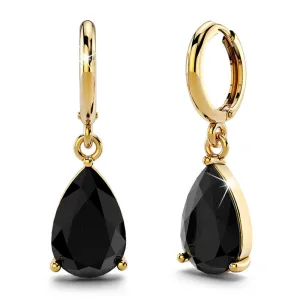 Black Pear Drop Earrings