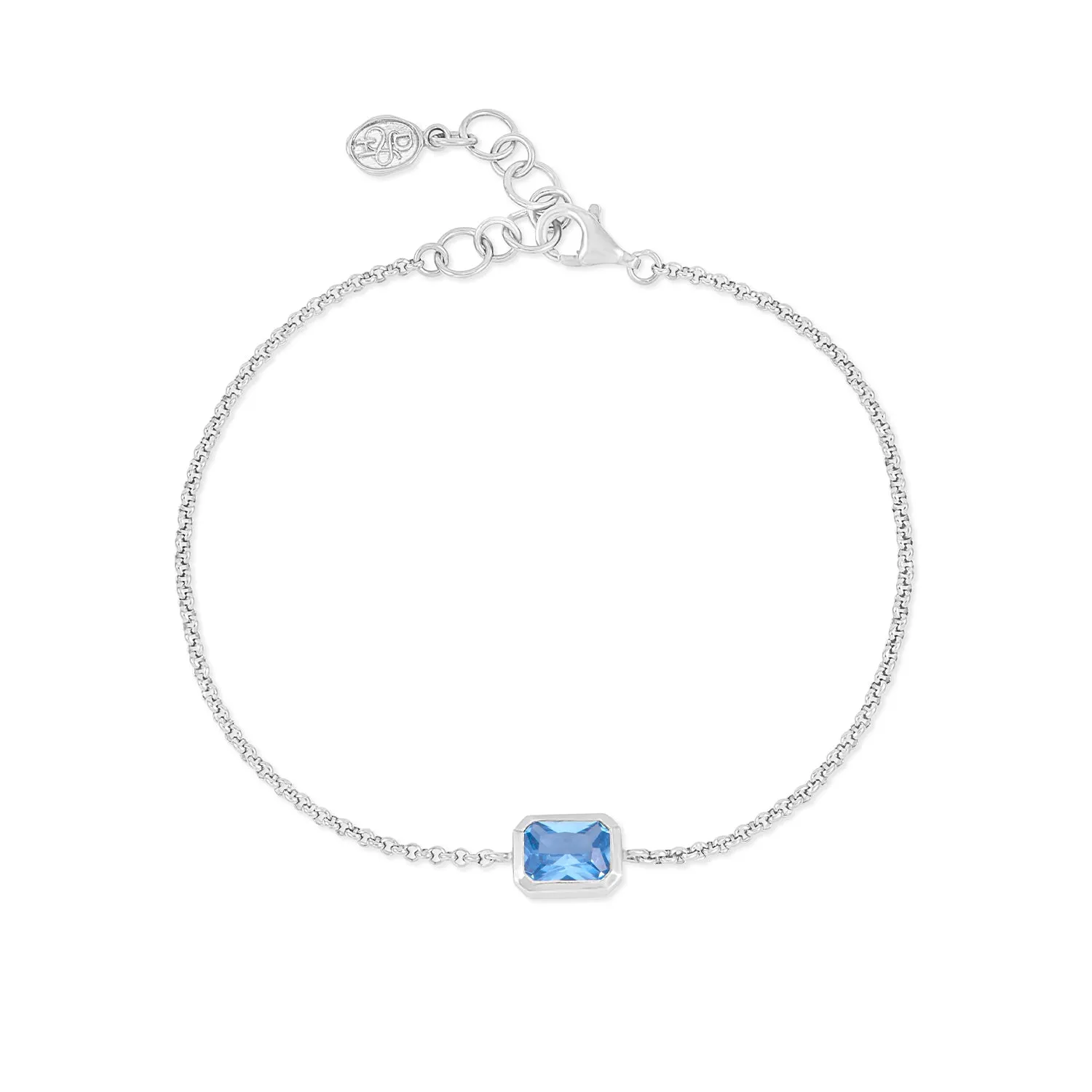 Blue Topaz Octagon Chain Bracelet