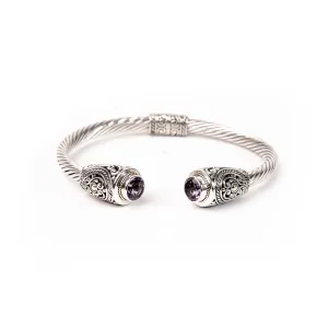 Bracelette Amethyst Two Tone Rhodium