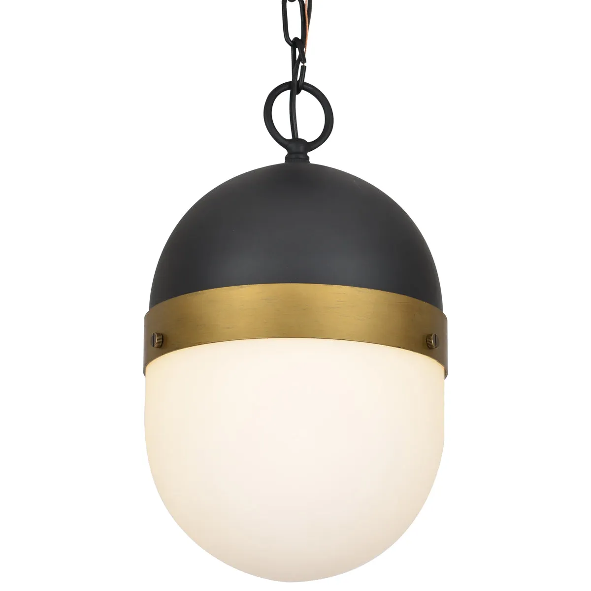 Capsule 1-Light Outdoor Pendant in Matte Black & Textured Gold