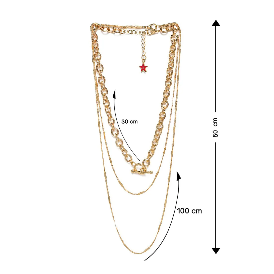 Chunky Bold Gold-Toned Chain Link Layered Necklace