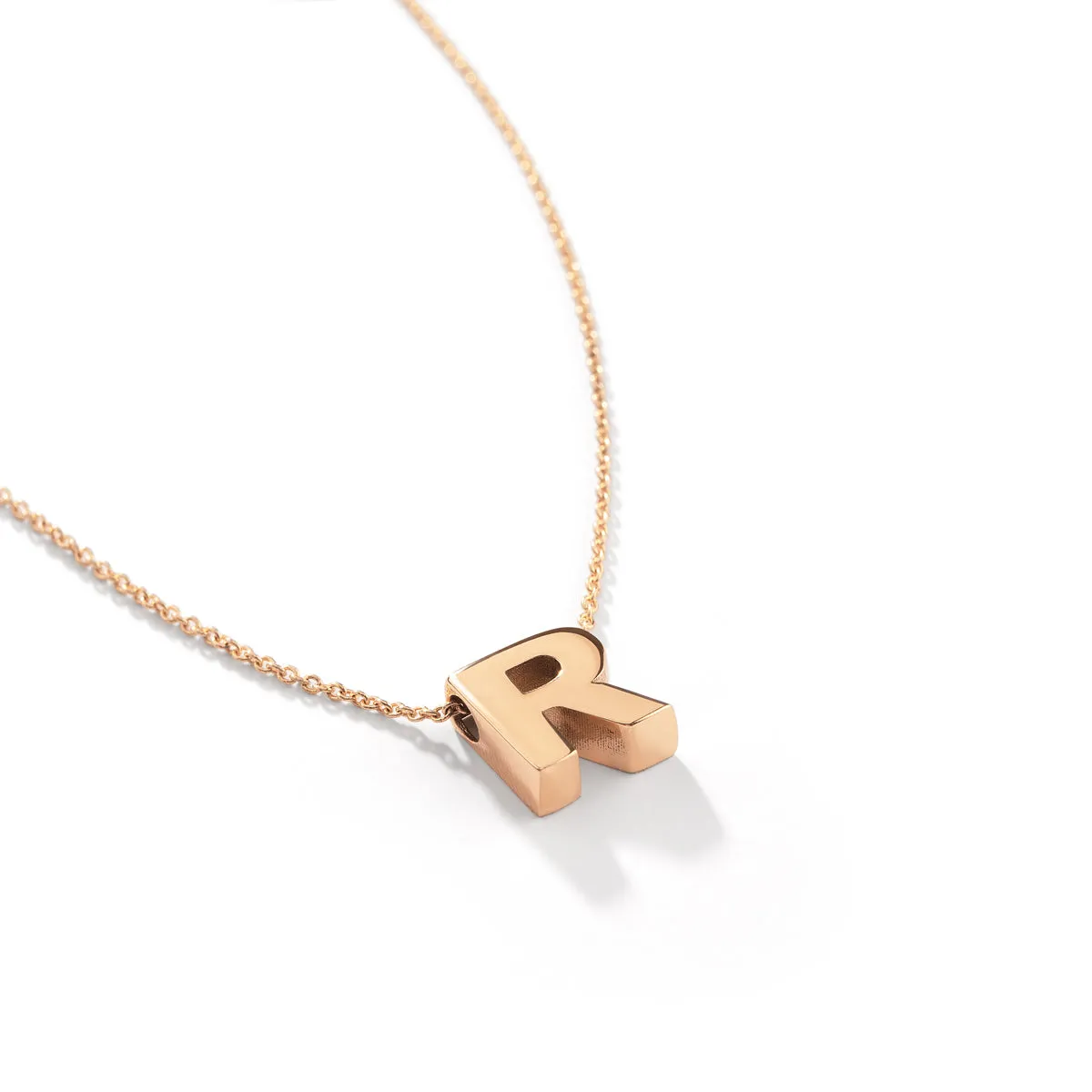 Chunky Letter R Pendant Necklace