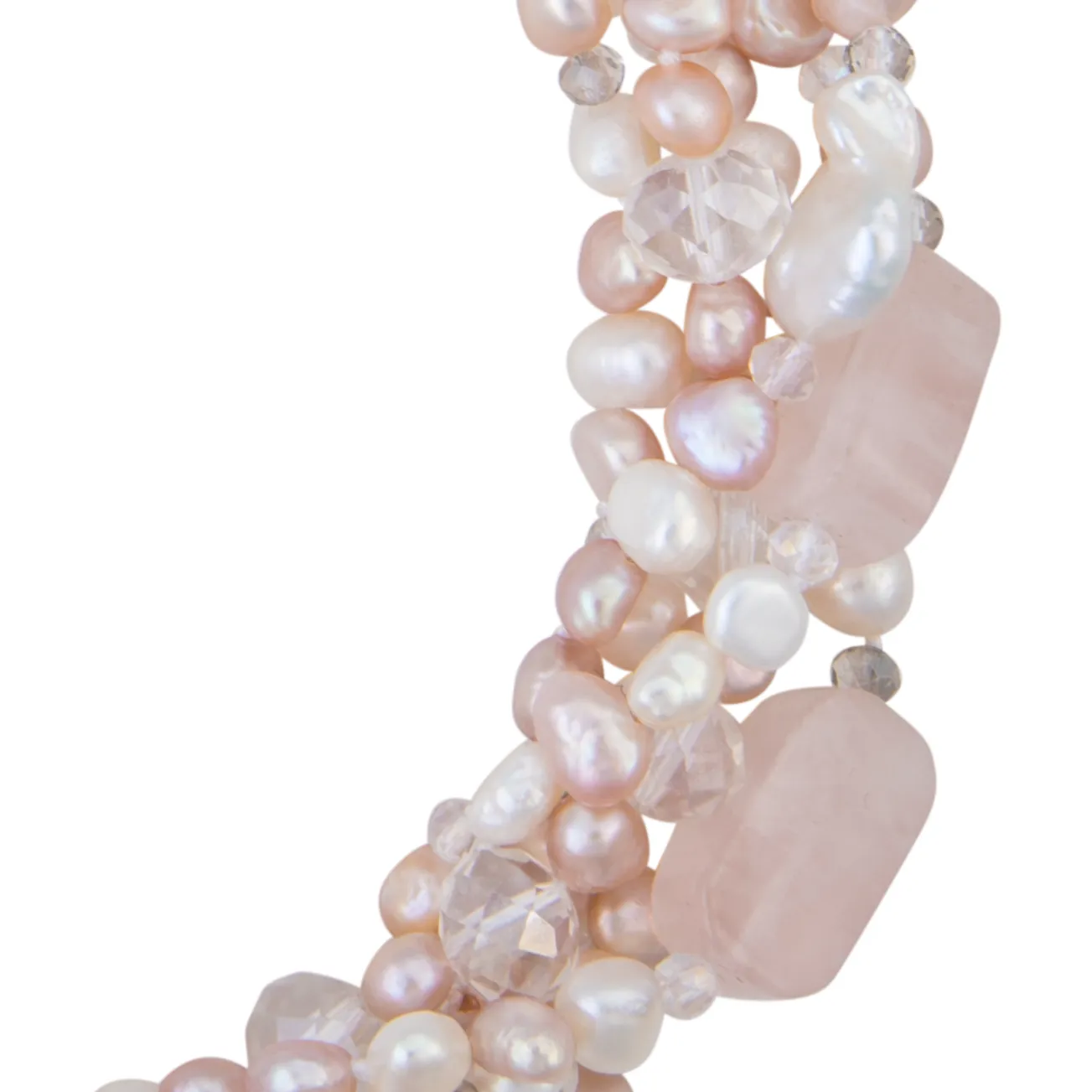 Crystal and freshwater pearl chunky necklace