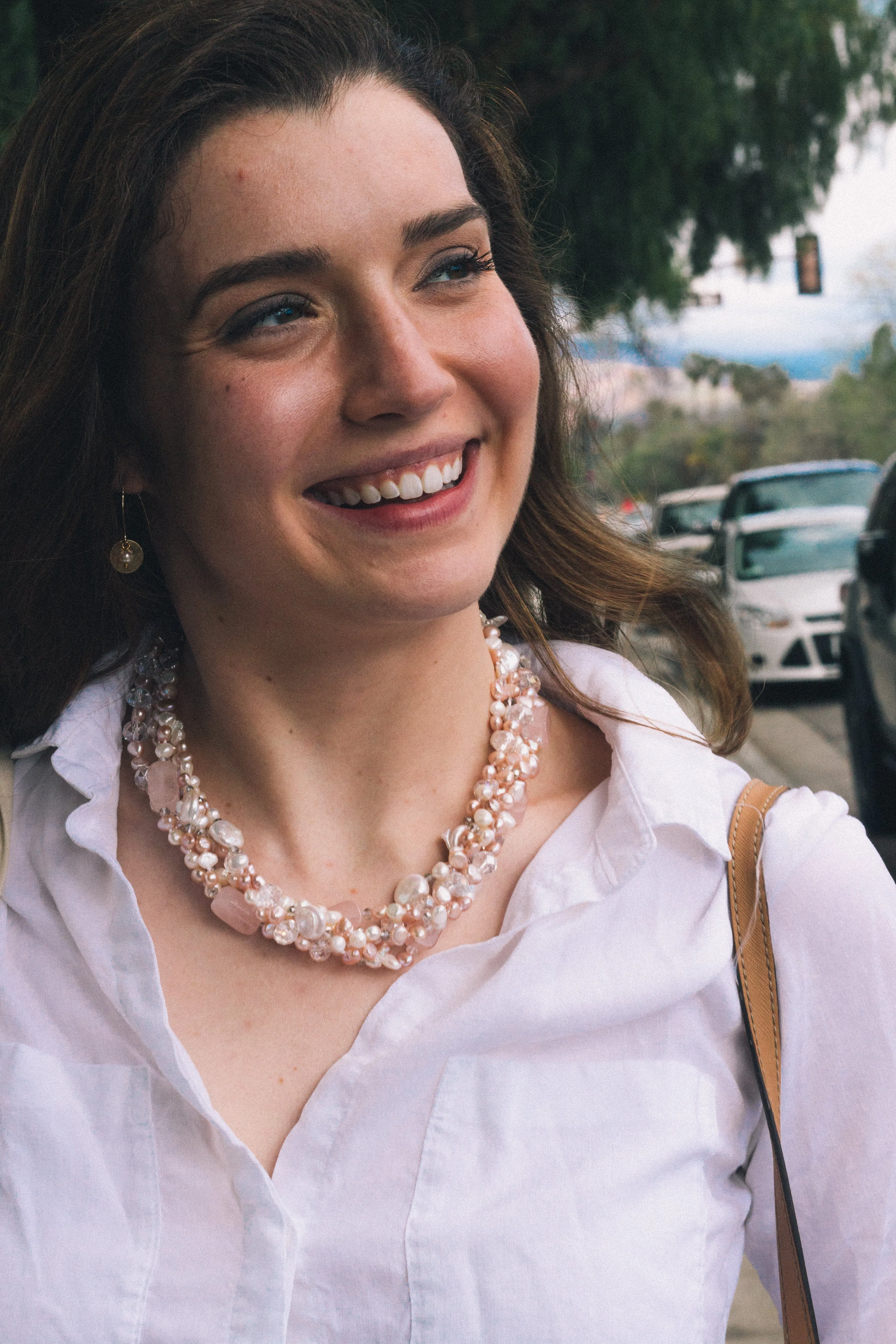 Crystal and freshwater pearl chunky necklace