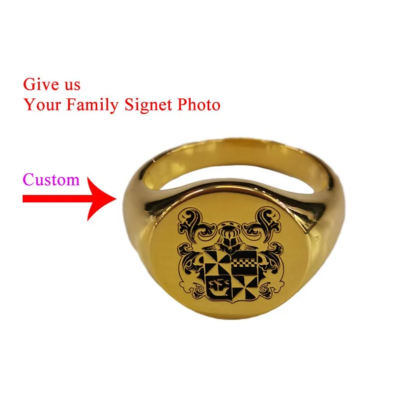 Custom Engraved Signet Ring | Family Crest Rings | Custom Signet Rings | Personalized Ring | Personalized Signet Ring | Coat Of Arms Rings