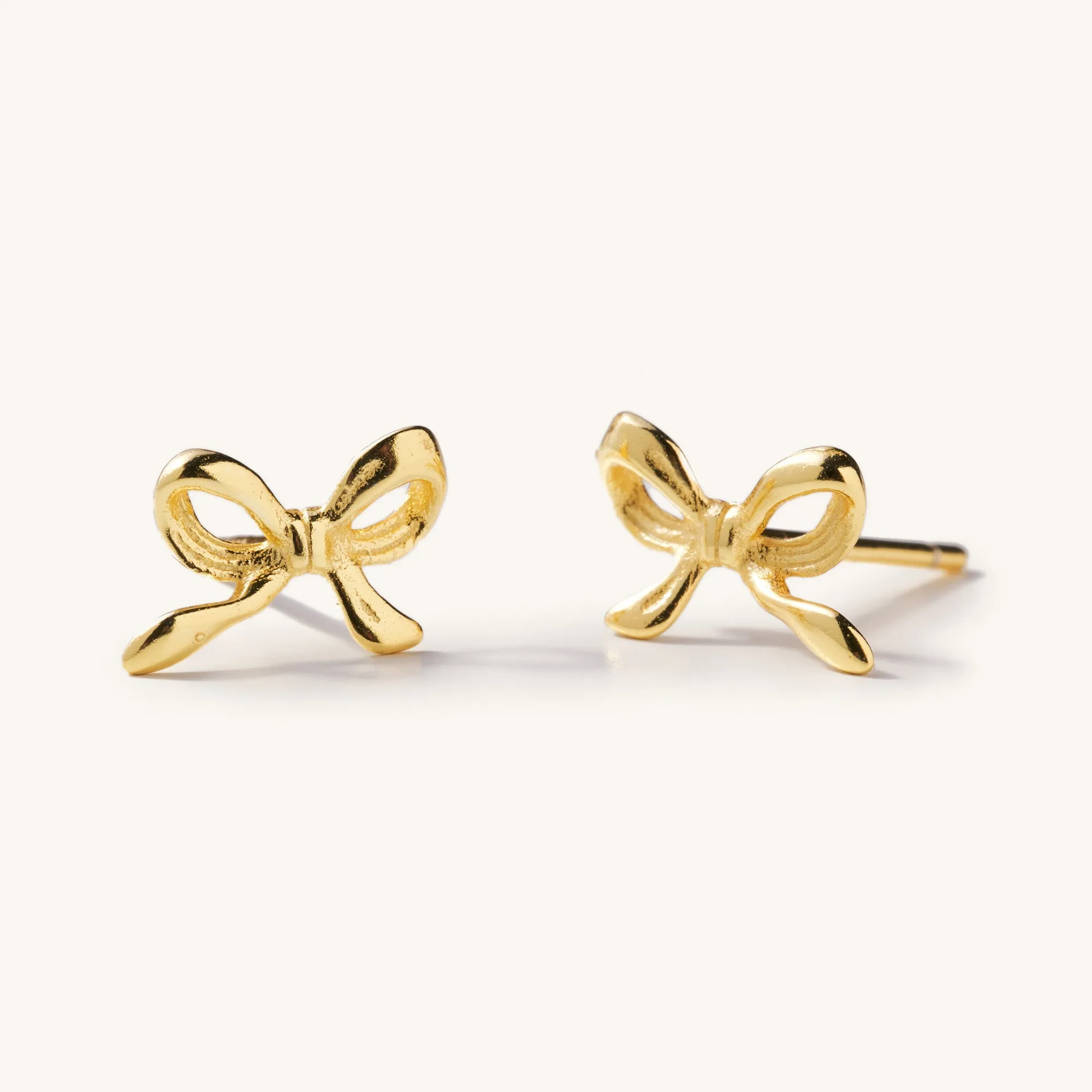 Dainty Bow Studs-Gold