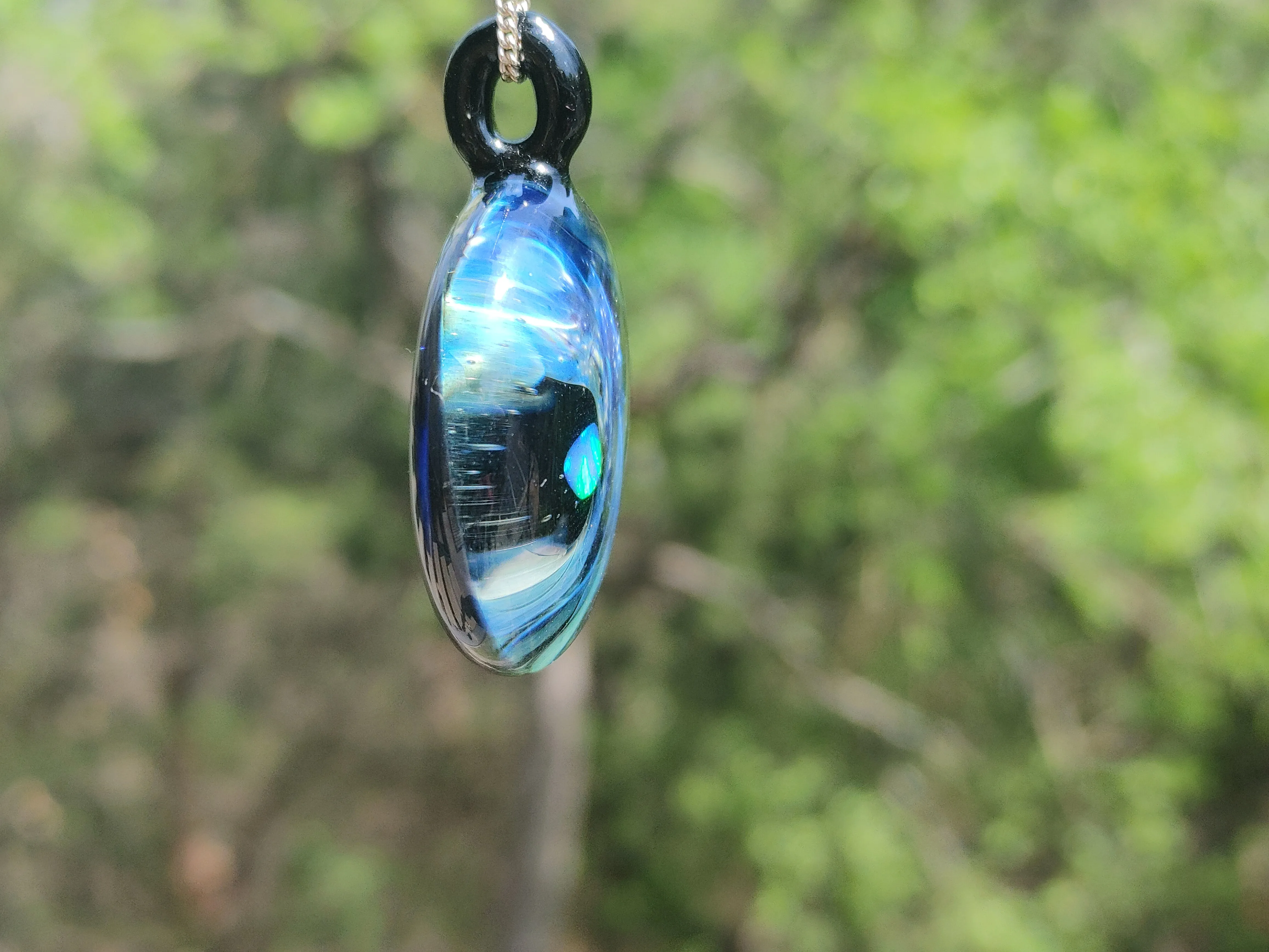 Deep Space Pendant with Opal Planetoid and Ash