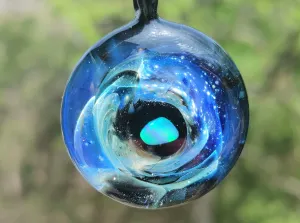 Deep Space Pendant with Opal Planetoid and Ash