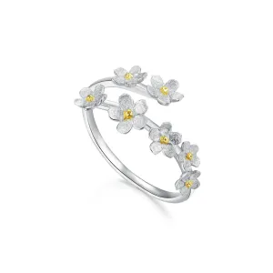 Delicate Forget-Me-Not Flower Adjustable Ring