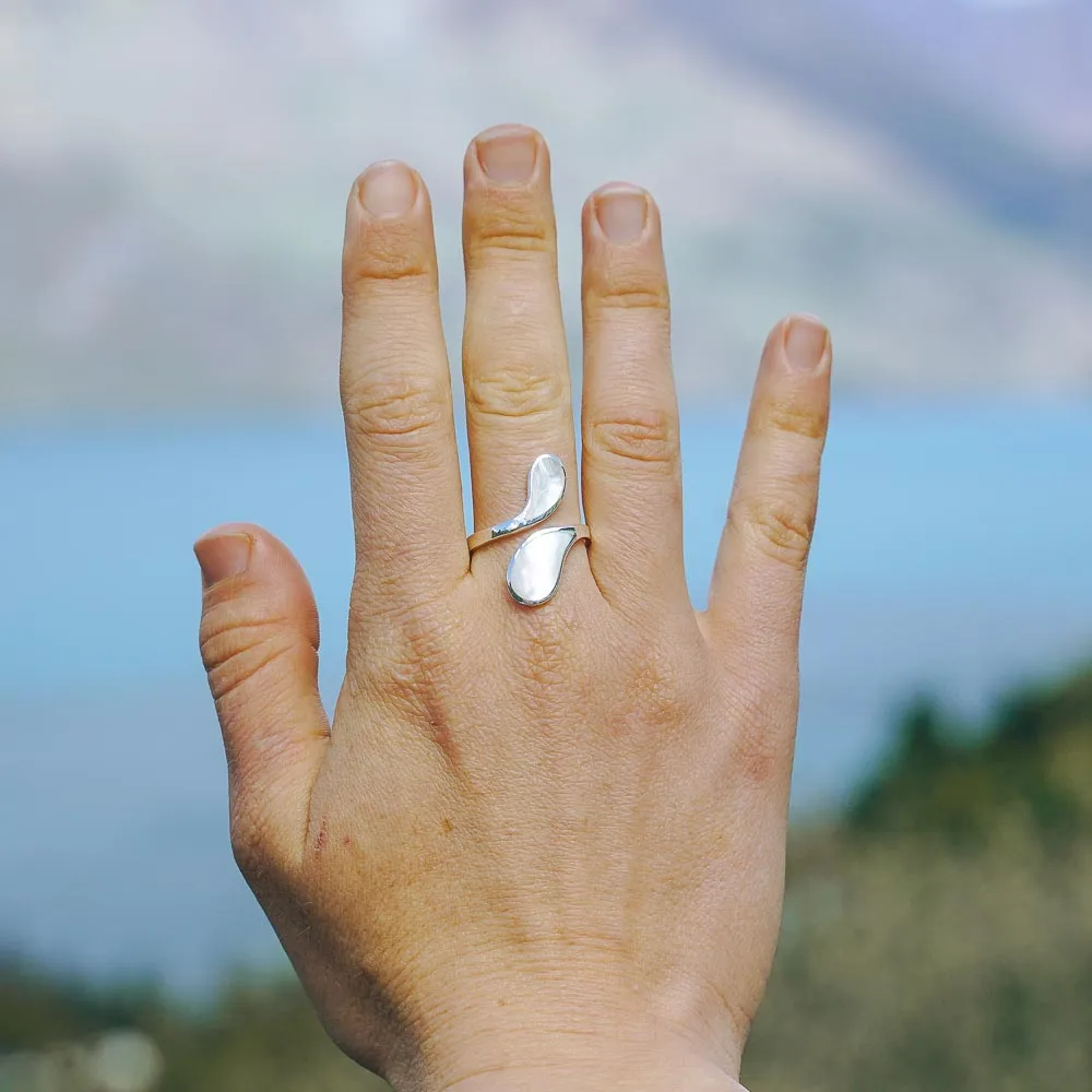 Dew Drop Adjustable Sterling Silver Ring