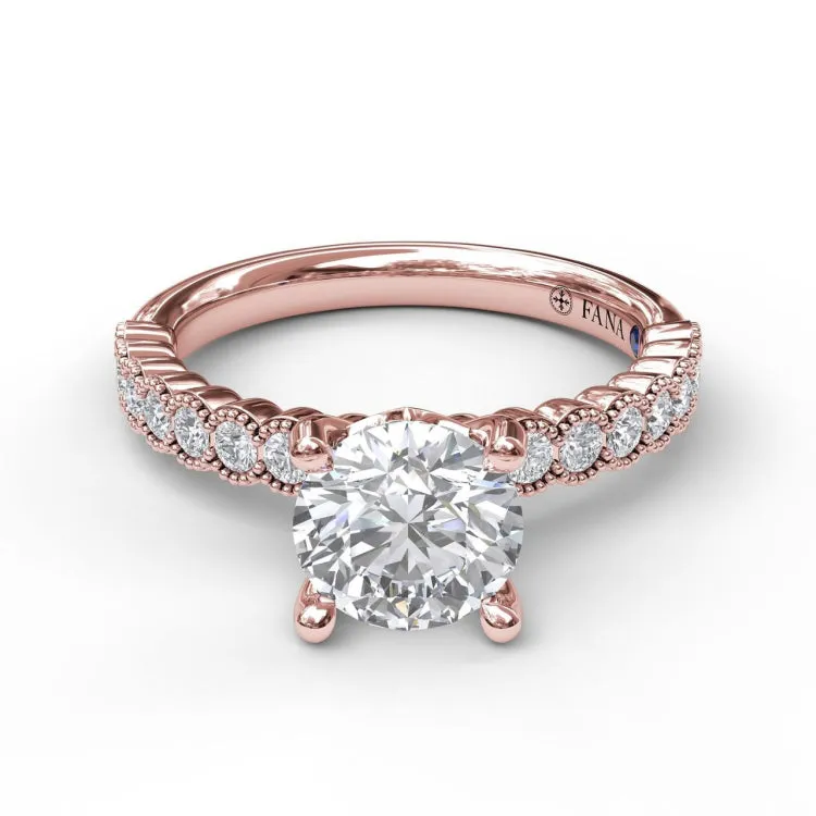 Diamond Engagement Ring with a Delicate Milgrain Edge