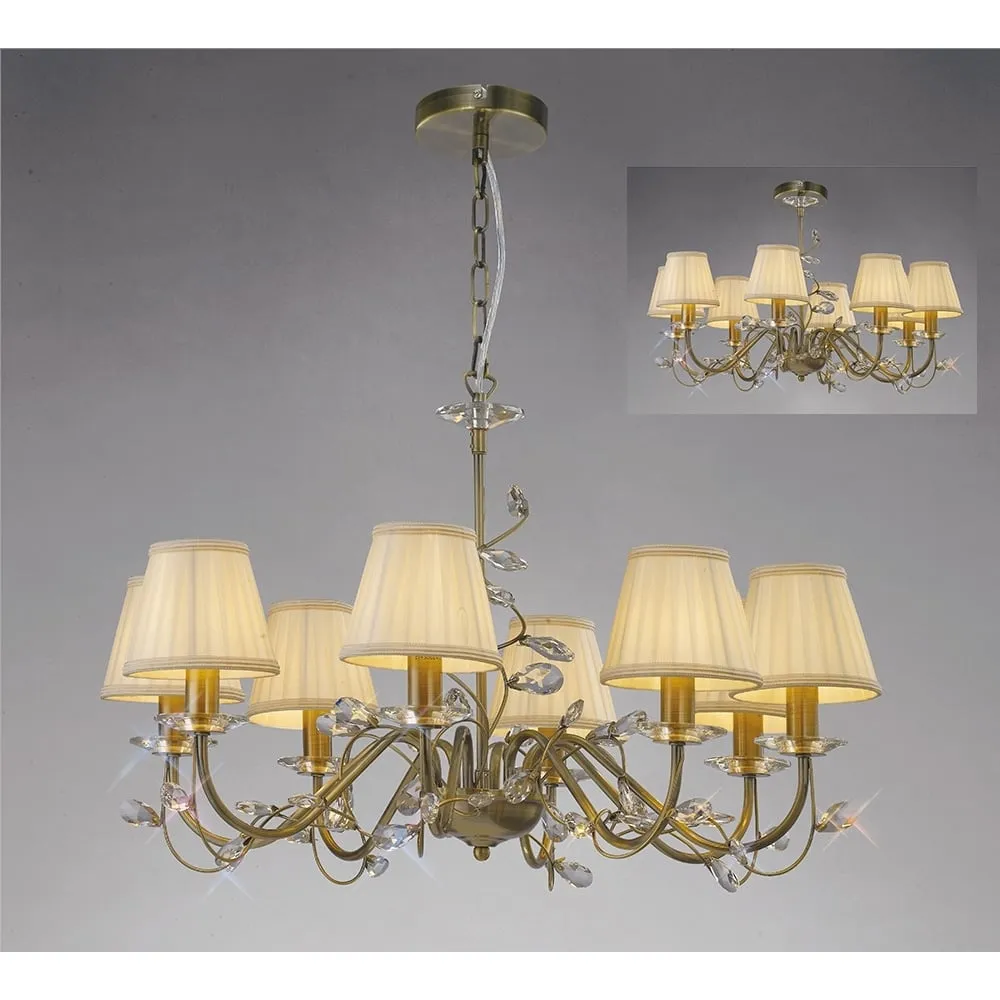 Diyas IL31228 Willow Pendant Antique Brass/crystal