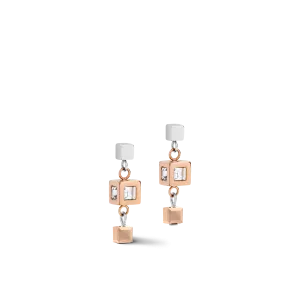 Earrings GeoCUBE® cluster rose gold