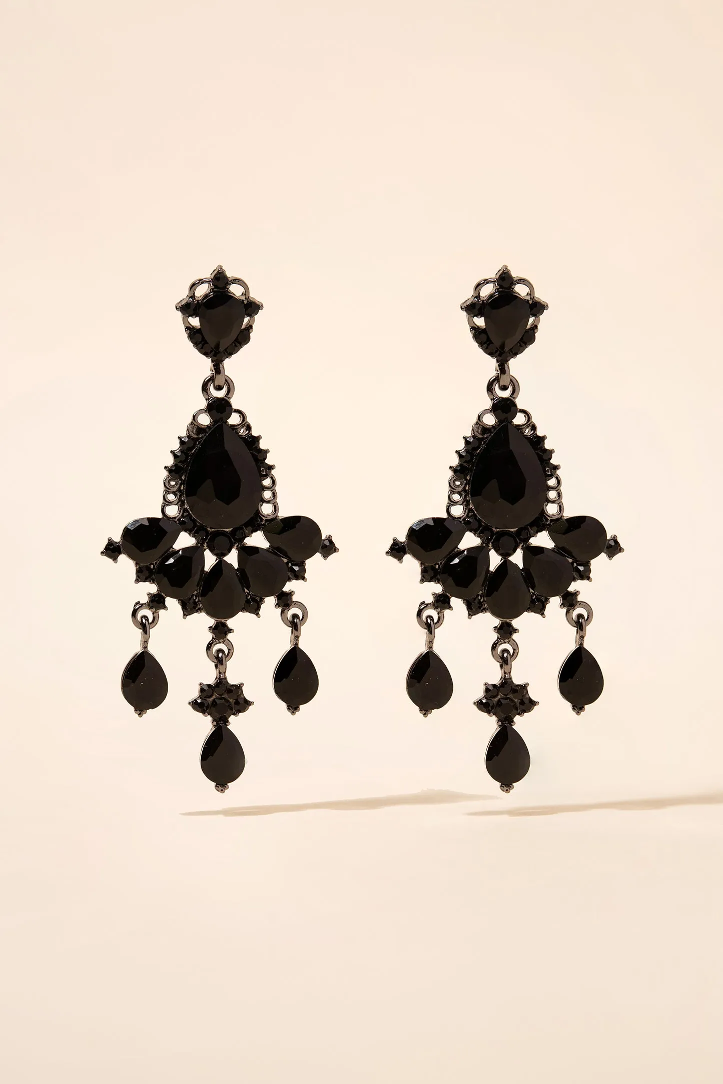 Elara Teardrop Crystal Chandelier Earrings