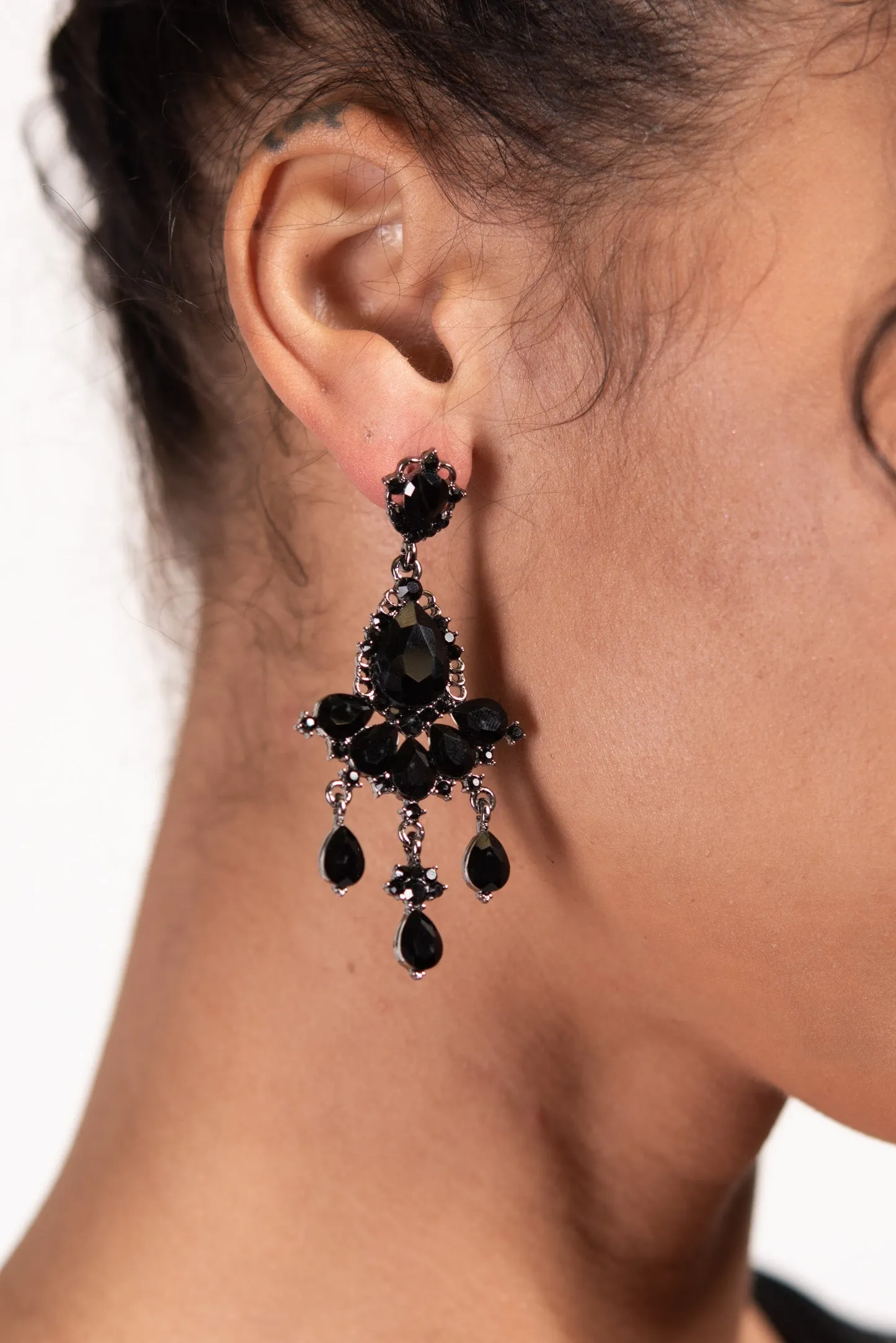 Elara Teardrop Crystal Chandelier Earrings