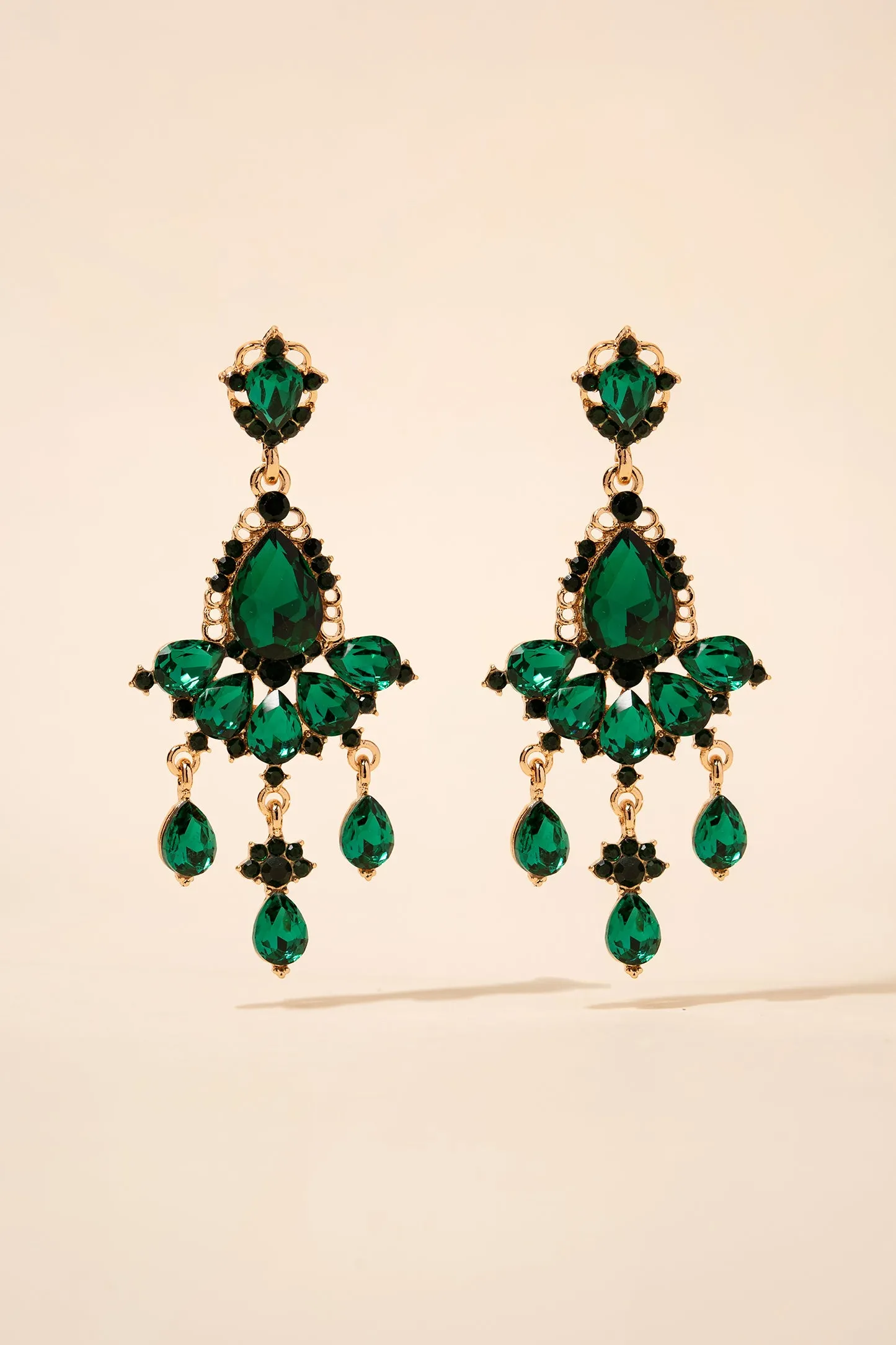 Elara Teardrop Crystal Chandelier Earrings