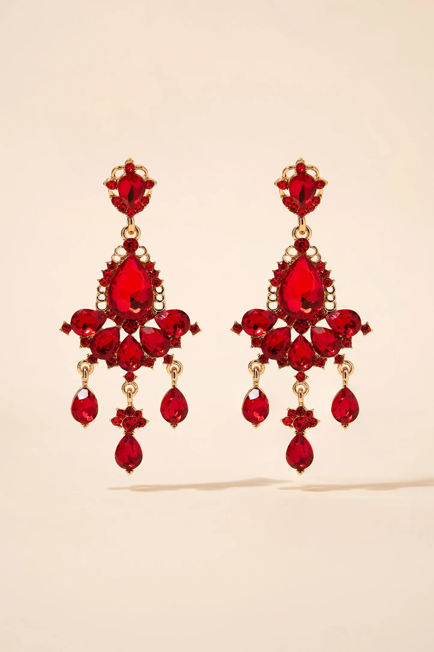 Elara Teardrop Crystal Chandelier Earrings