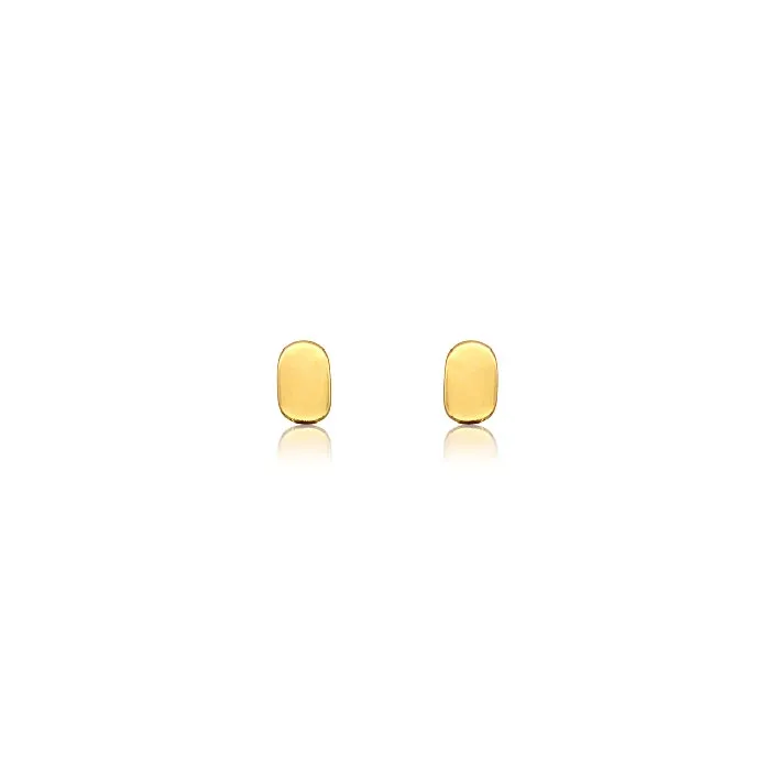 Ellipse Stud Earrings - Gold