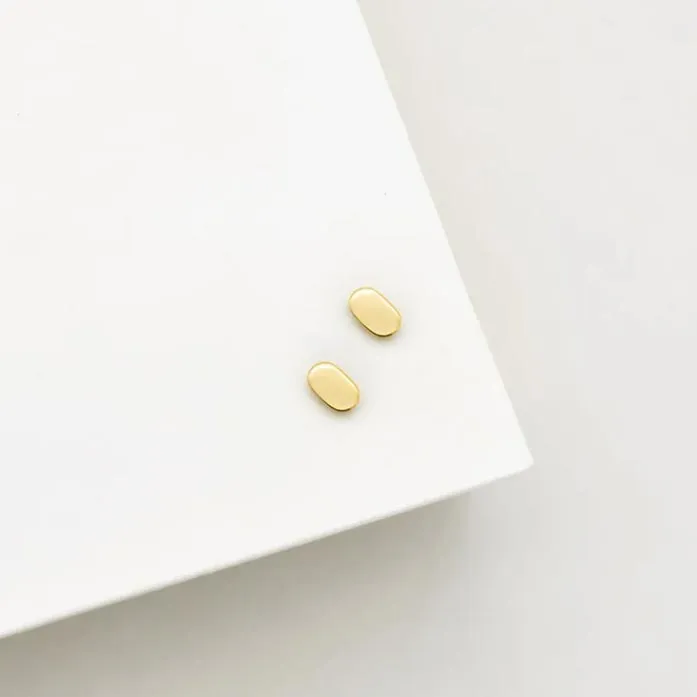 Ellipse Stud Earrings - Gold