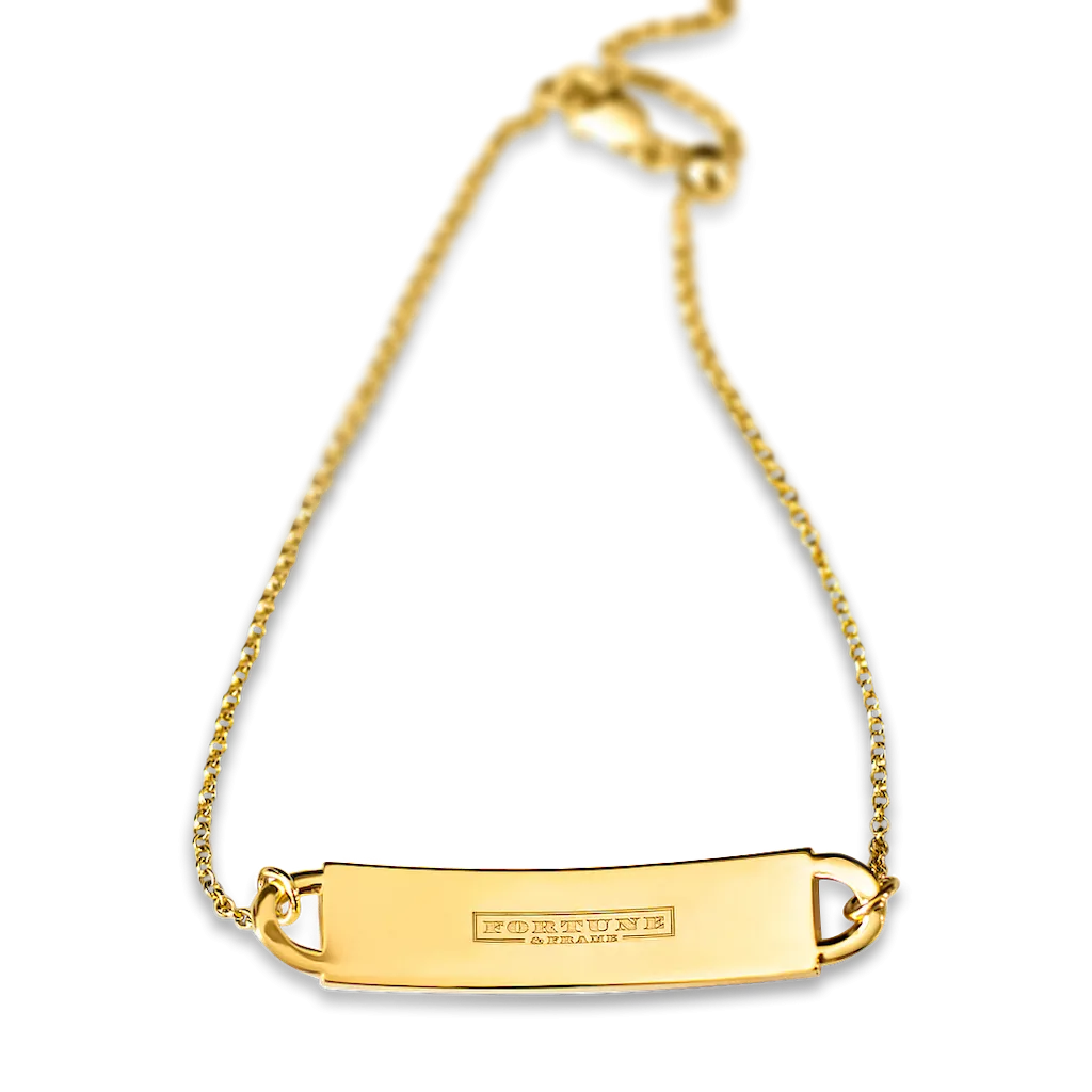 Engraved Fortune Bracelet: Love yourself hard. - Gold