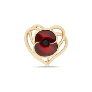 Entwined Heart Poppy Pin