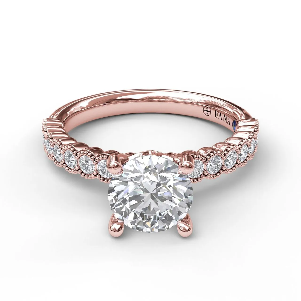 Fana Diamond Engagement Ring with a Delicate Milgrain Edge 3037