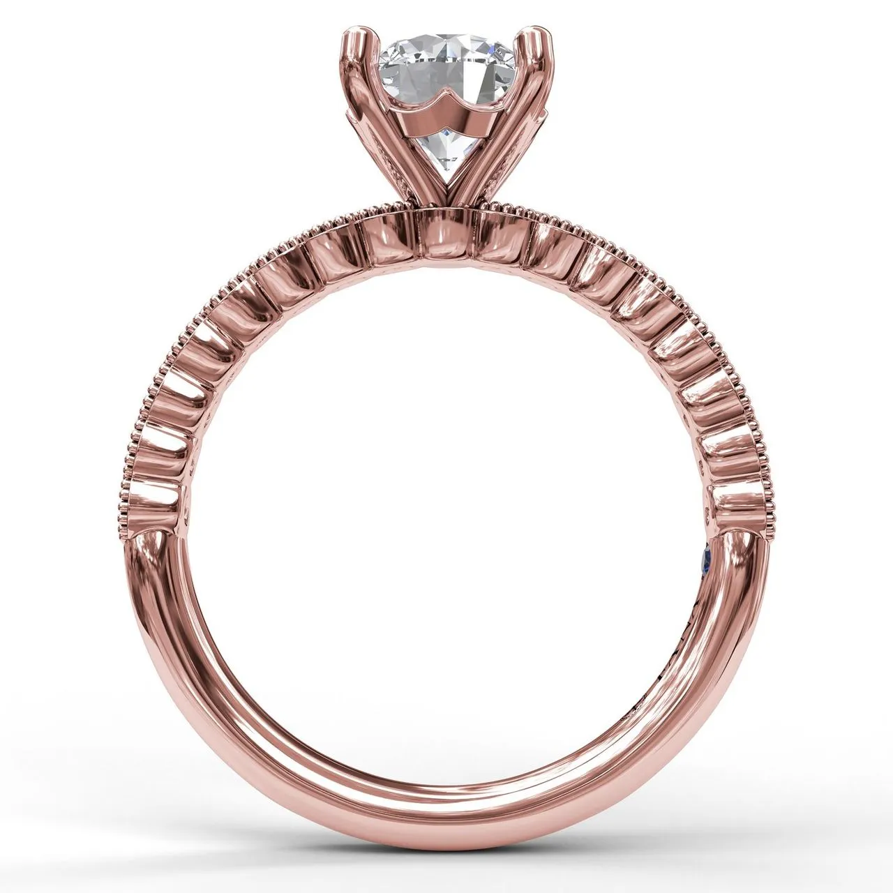 Fana Diamond Engagement Ring with a Delicate Milgrain Edge 3037