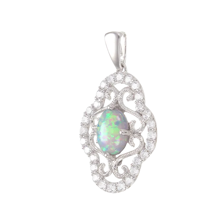 Filigree Opal Pendant