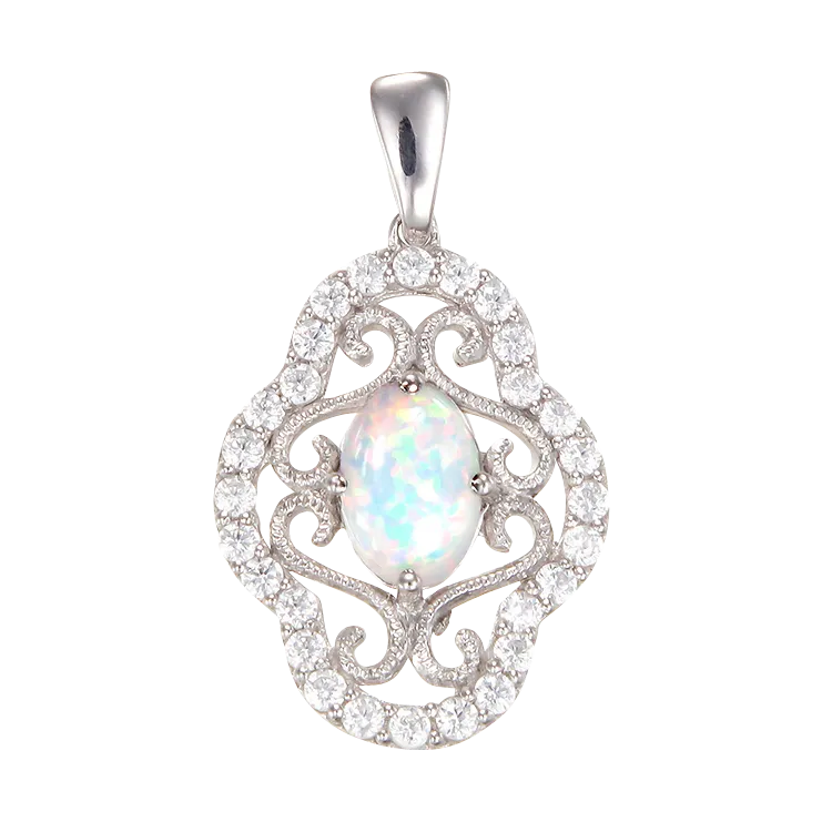 Filigree Opal Pendant