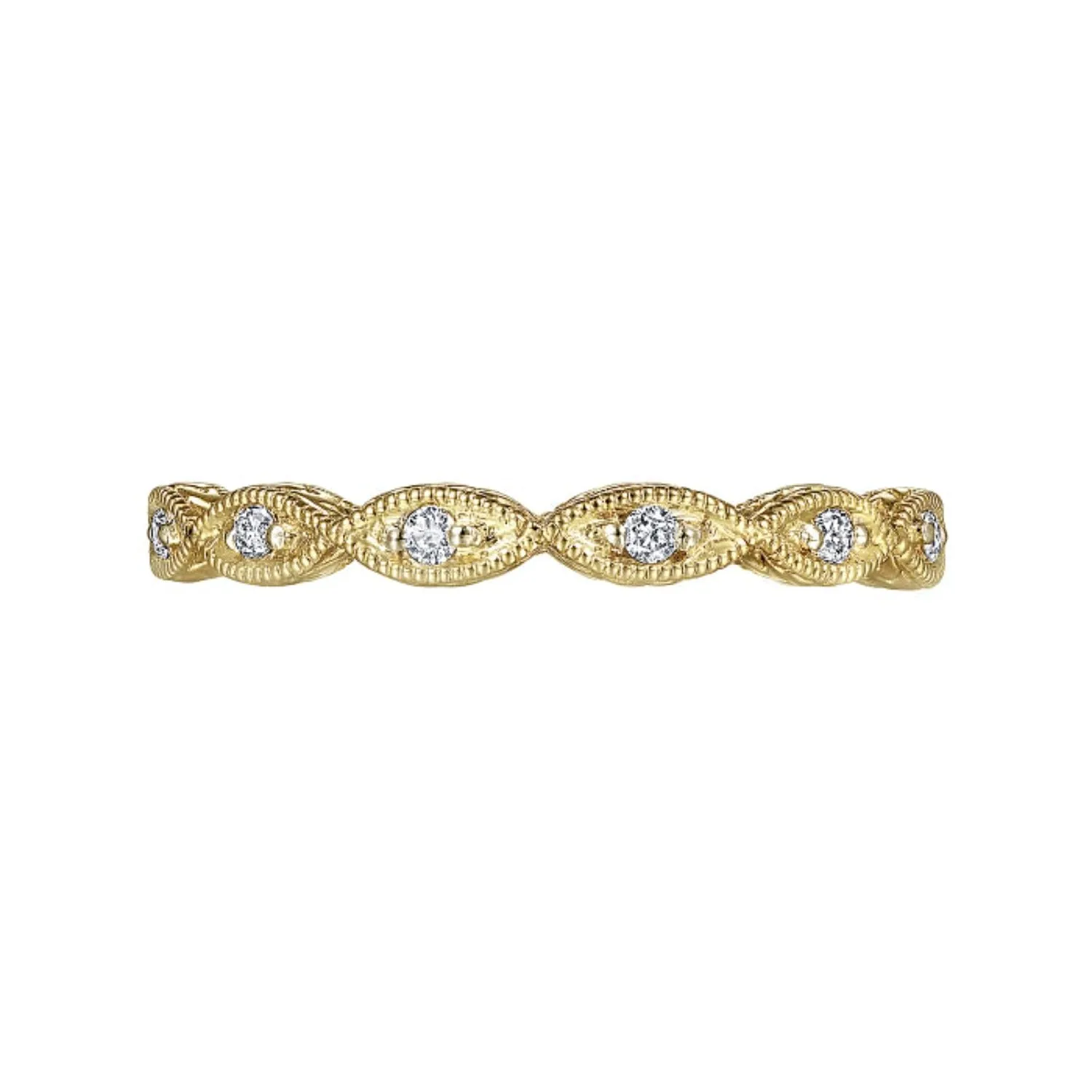 Gabriel & Co. "Luminous" Vintage Styled Diamond Ring with Milgrain Finish