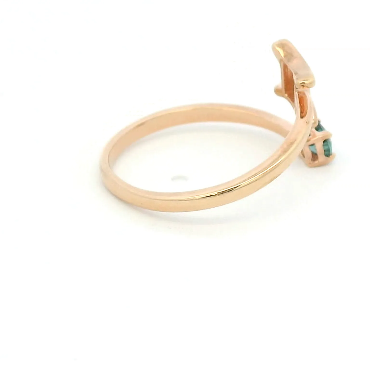 Gemini Zodiac Ring in 10K Rose Gold with Created Alexandrite