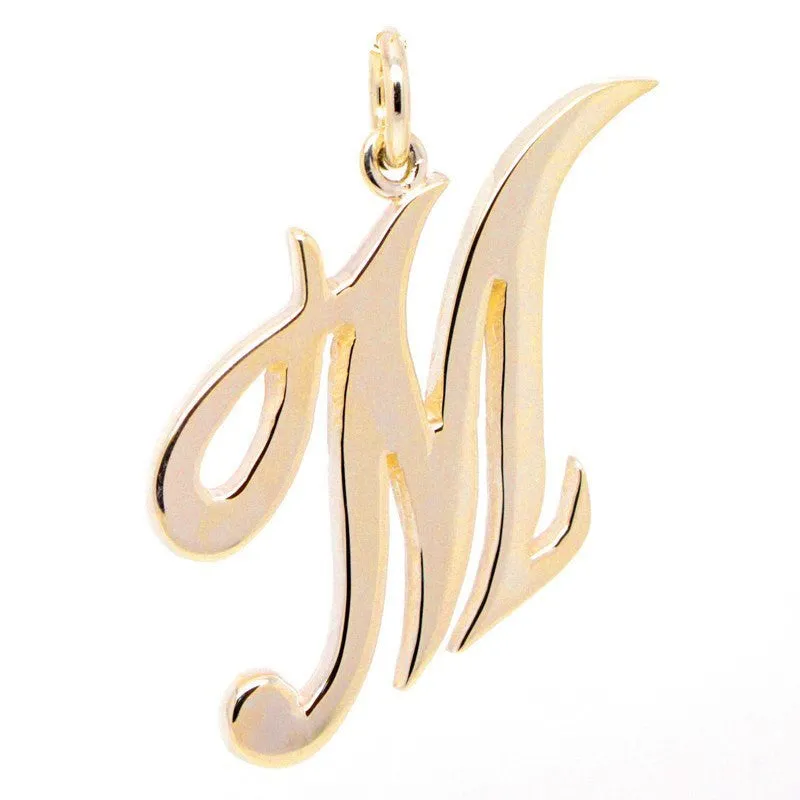 Gold Large Italic M Charm