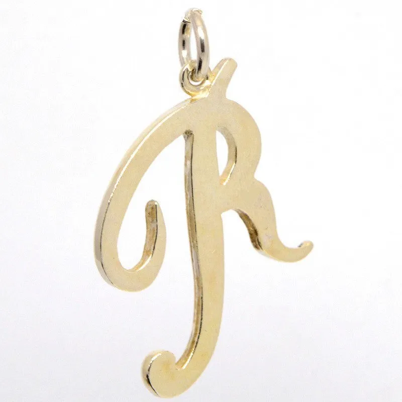 Gold Large Italic R Charm