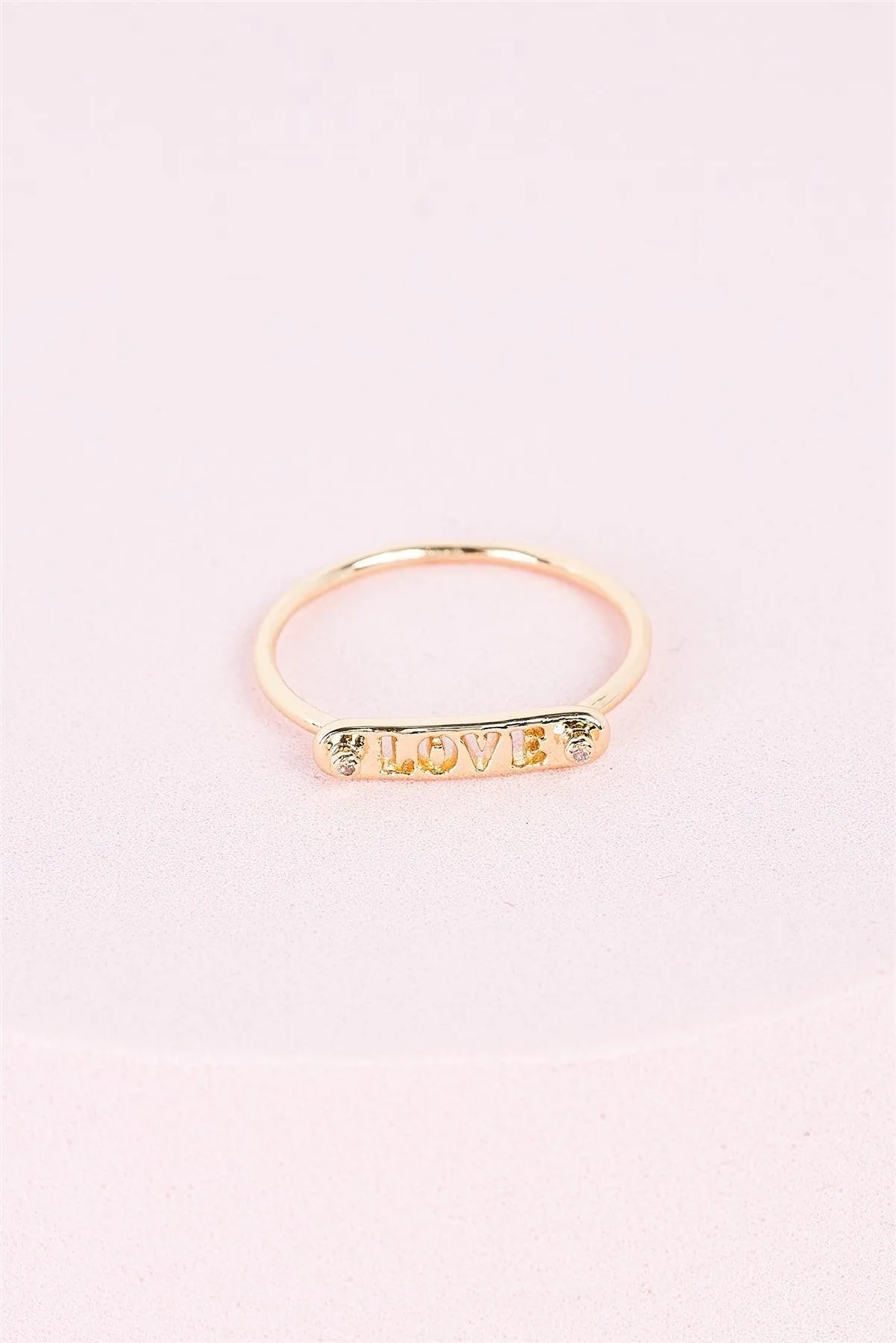 Gold LOVE Cut-Out Graphic Plate Ring