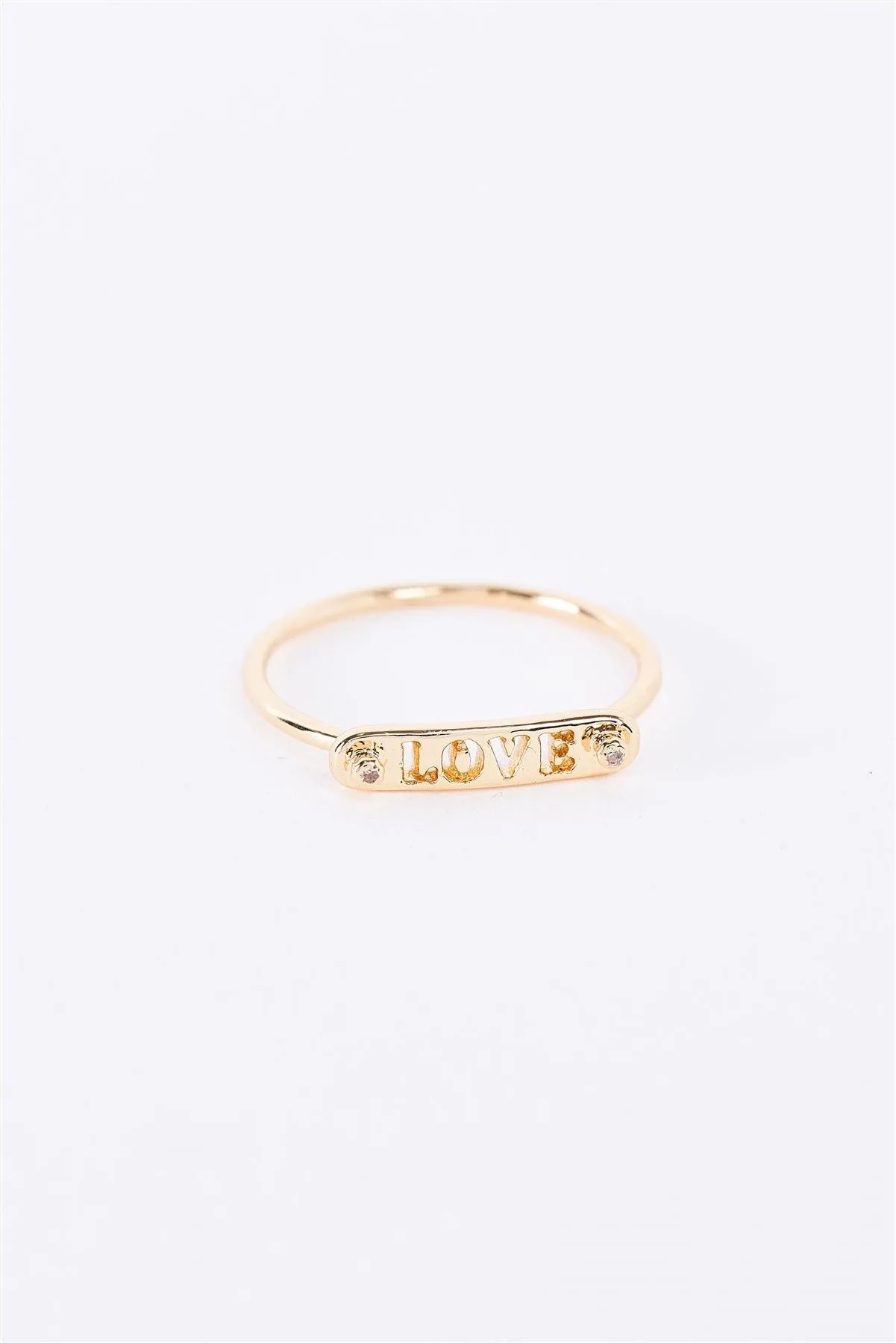 Gold LOVE Cut-Out Graphic Plate Ring