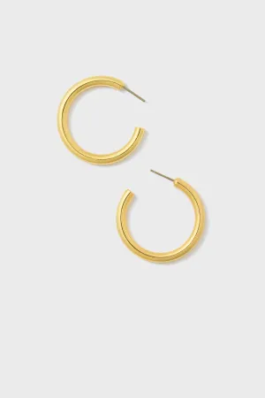 Gold Thick Hoop Earrings