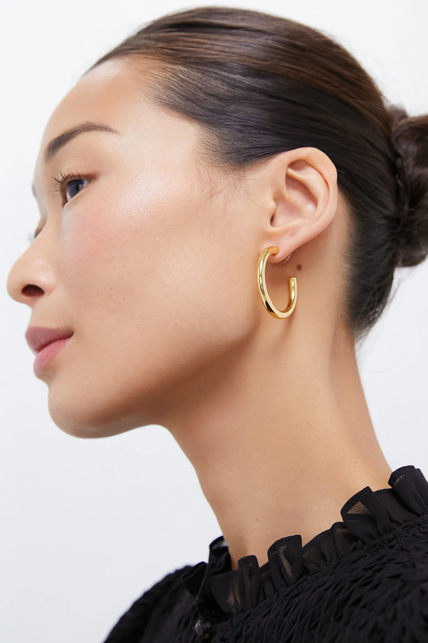 Gold Thick Hoop Earrings