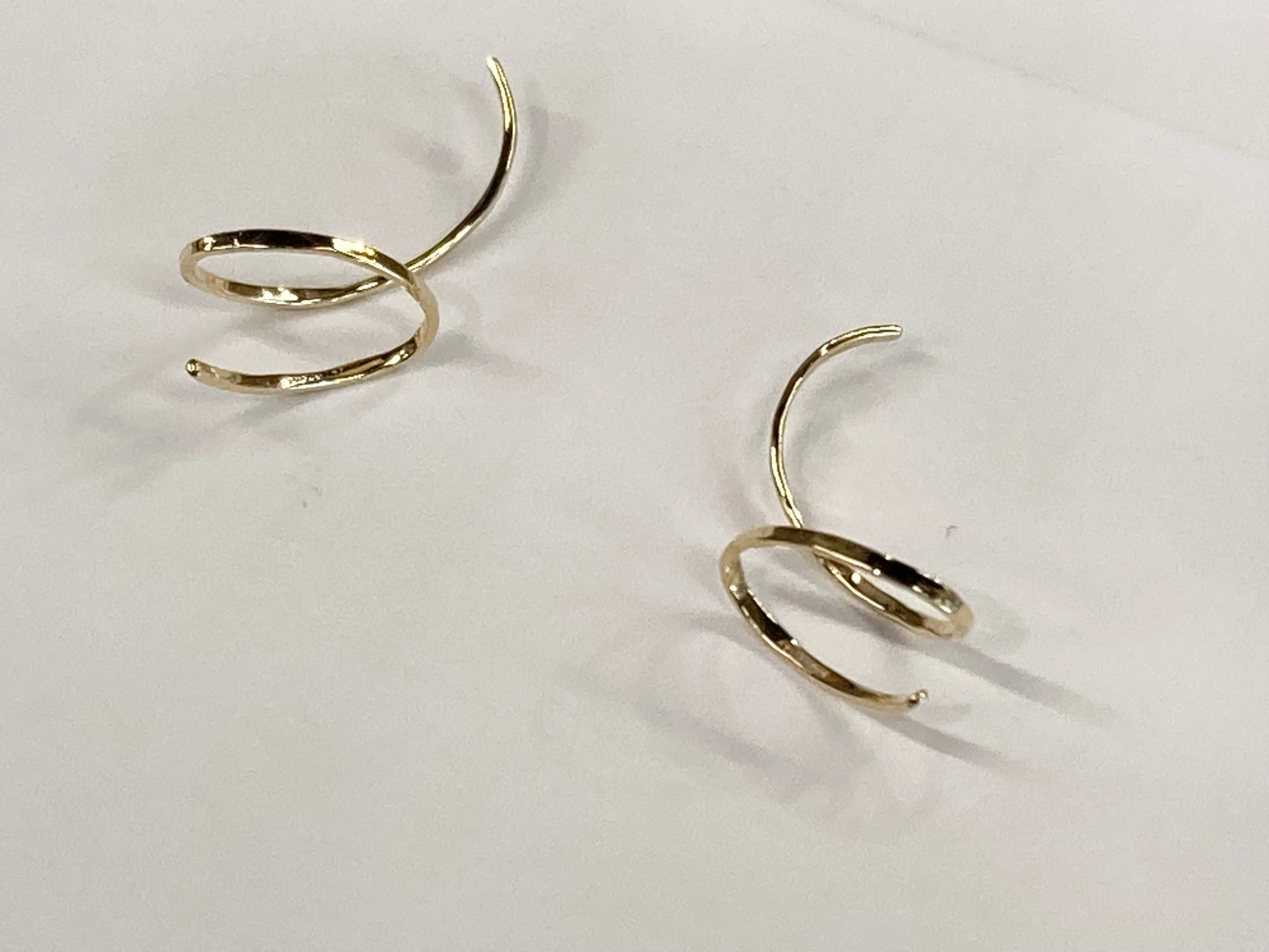 Gold Wire Weave Climber Earring