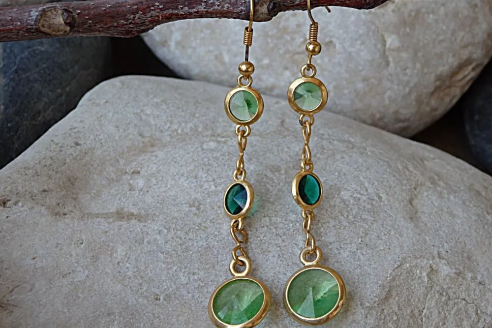 Green Dangle Earrings