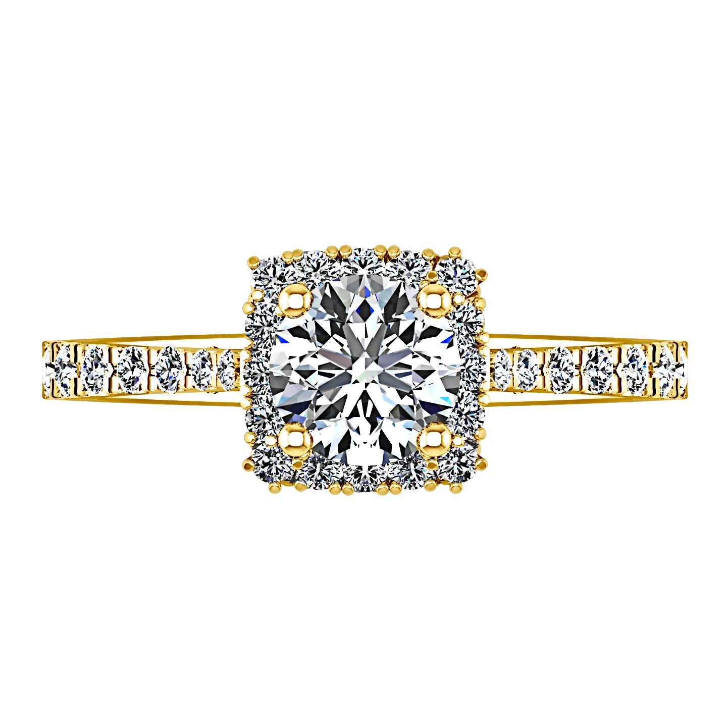 Halo Engagement Ring Mallory 14K Yellow Gold