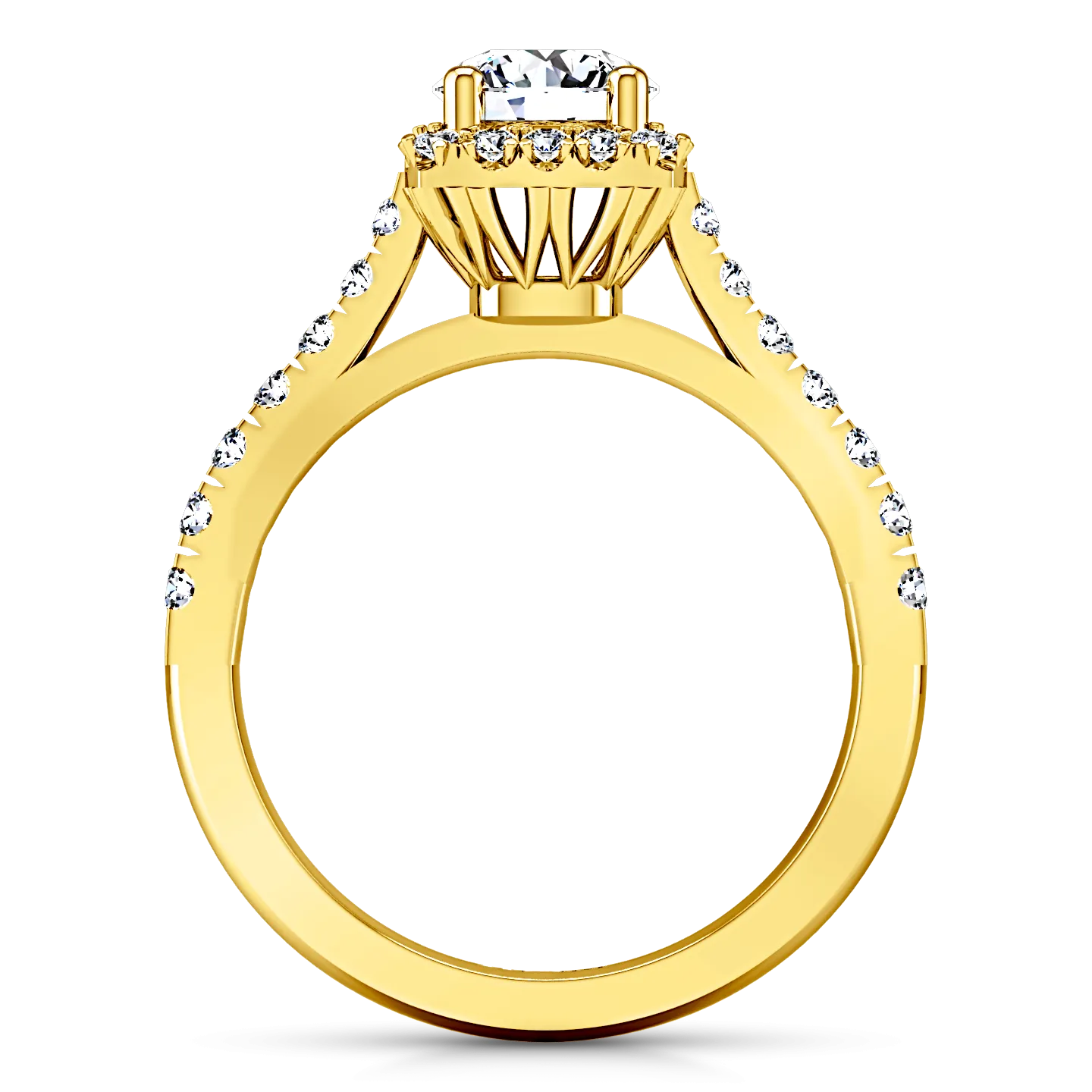 Halo Engagement Ring Mallory 14K Yellow Gold