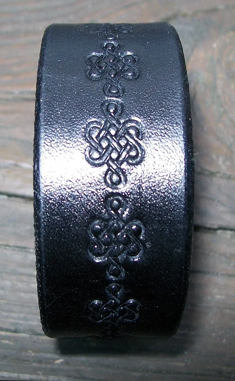 Handmade Celtic Knot Leather Wristbands | 1 Inch Wide