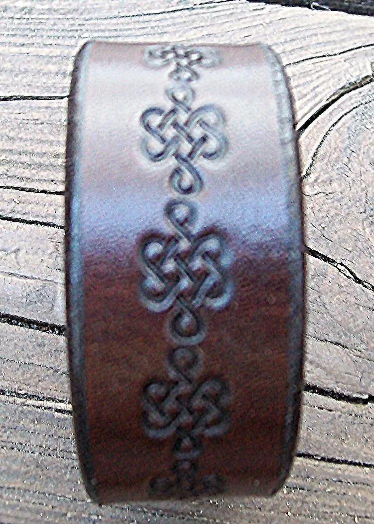 Handmade Celtic Knot Leather Wristbands | 1 Inch Wide