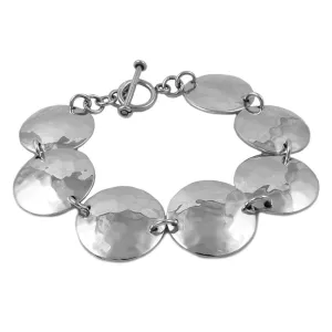 Handmade Women's Sterling Silver Circle Link Bracelet