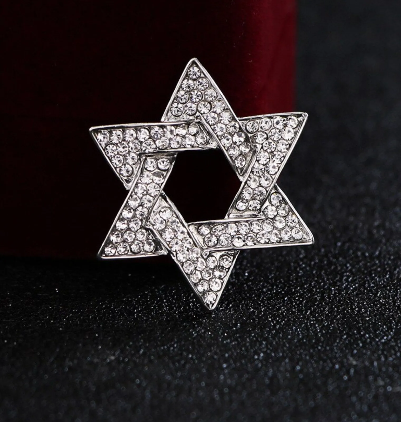 Israel star brooch gold silver plated jewish broach celebrity queen pin s12 jew